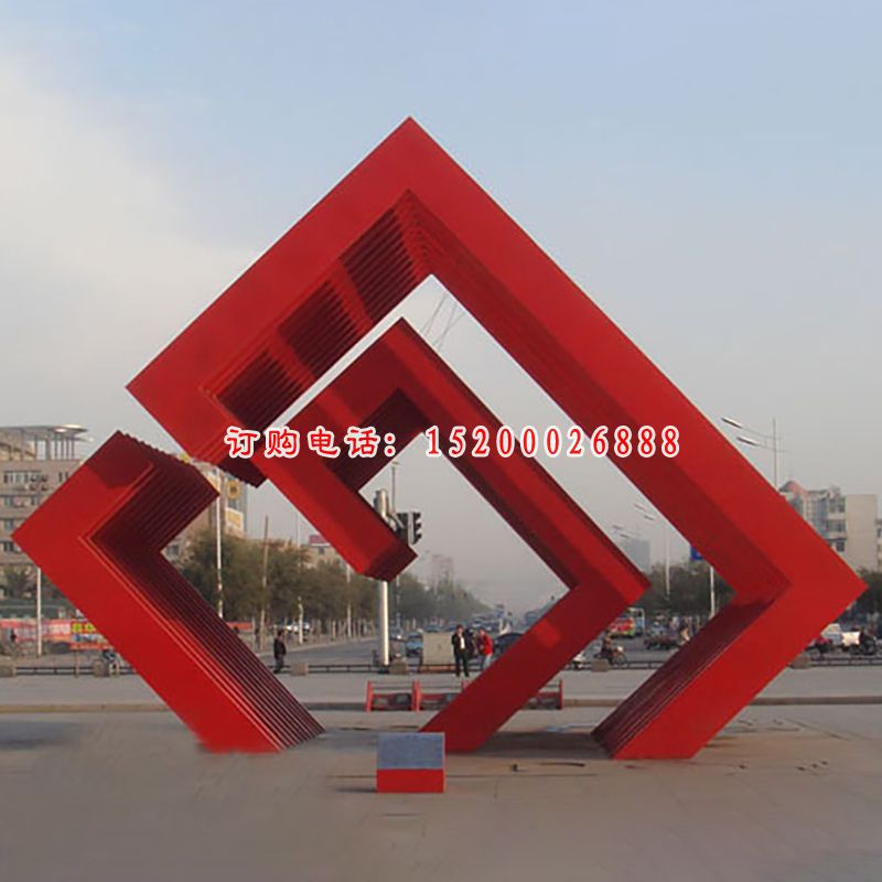 不锈钢抽象雕塑，不锈钢广场雕塑 (6)