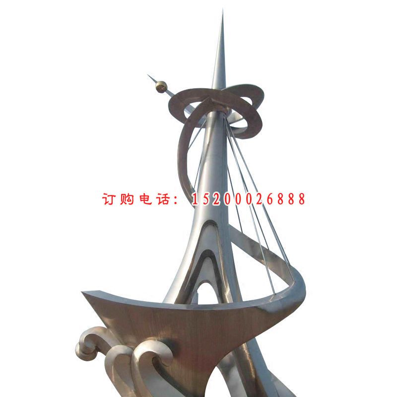 创意抽象尖刺公园景观雕塑，不锈钢雕塑