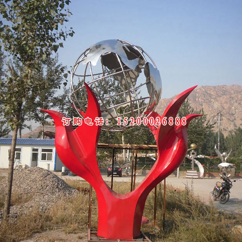 不锈钢世界环球  公园景观雕塑
