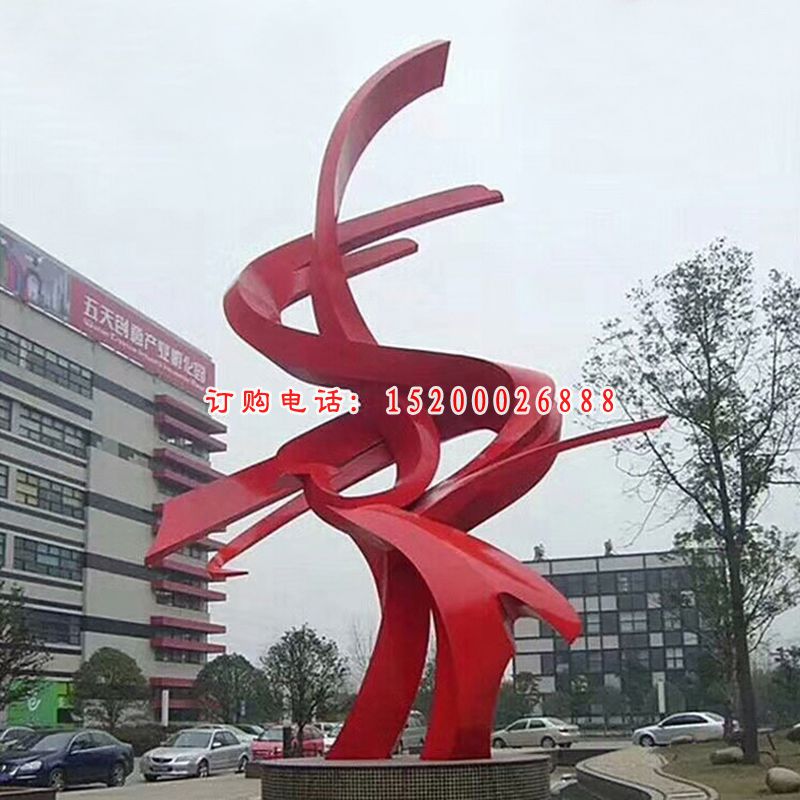 广场景观雕塑，不锈钢抽象凤凰雕塑 (5)