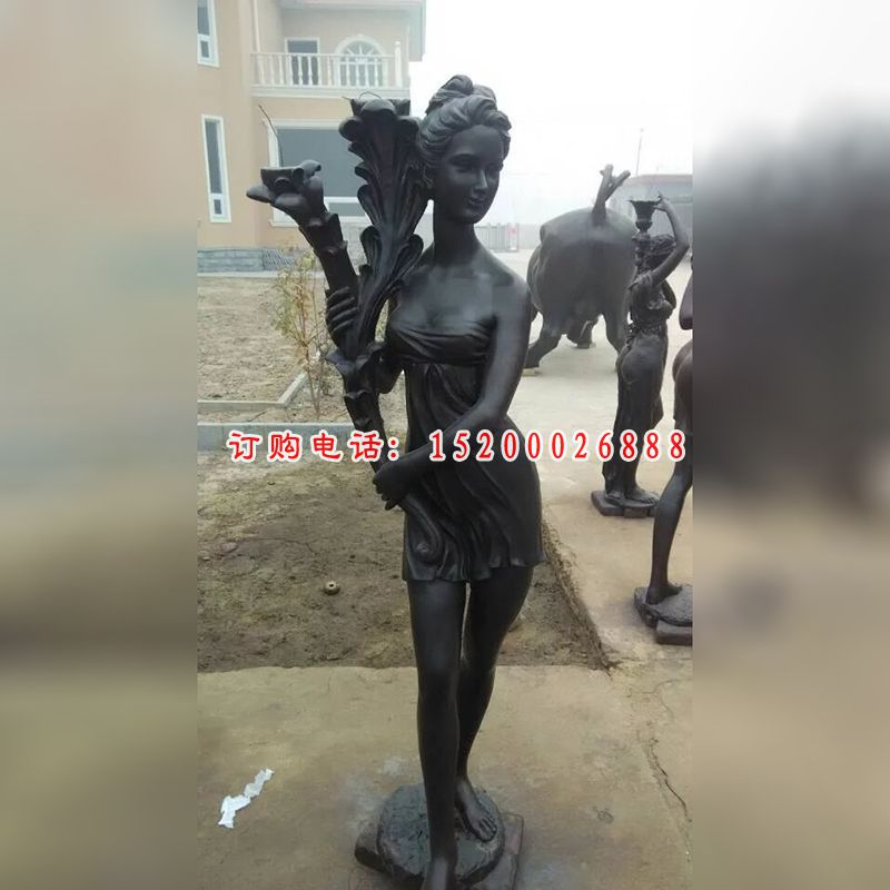美女铜雕，公园人物铜雕 (2)