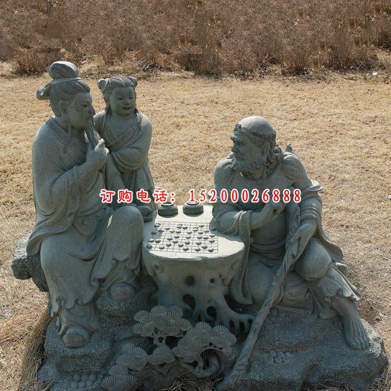 八仙下棋铜雕，公园小品铜雕