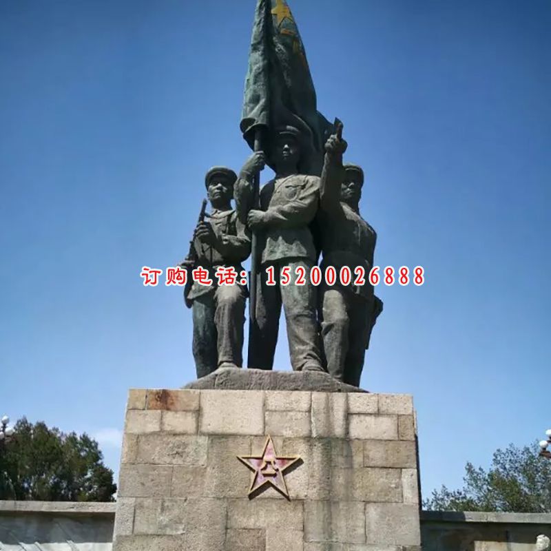 战士铜雕，革命铜雕，广场革命铜雕 (1)