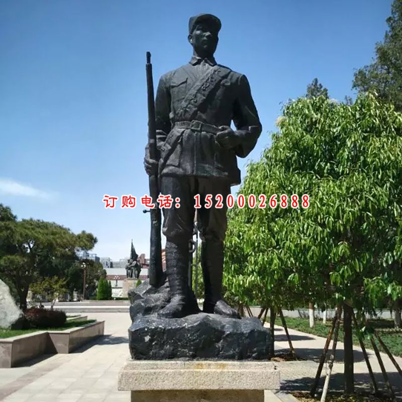战士铜雕，革命铜雕，广场革命铜雕 (3)