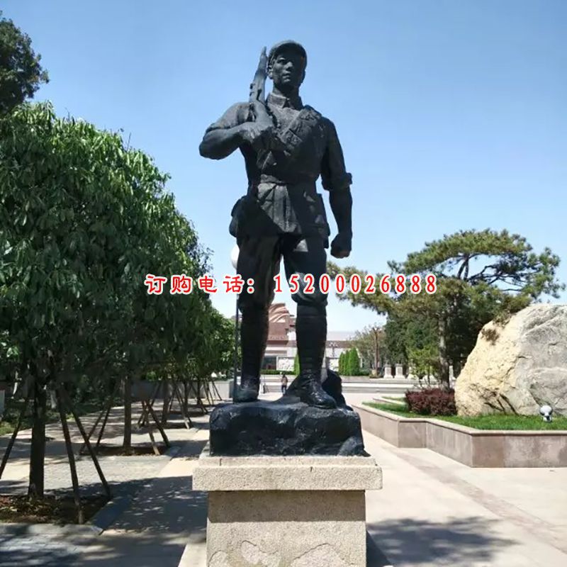 战士铜雕，革命铜雕，广场革命铜雕 (2)
