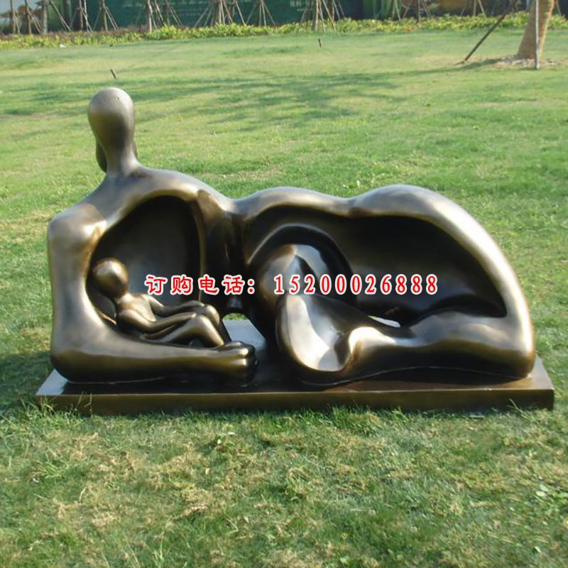 抽象人物铜雕，母爱铜雕，公园景观雕塑 (1)
