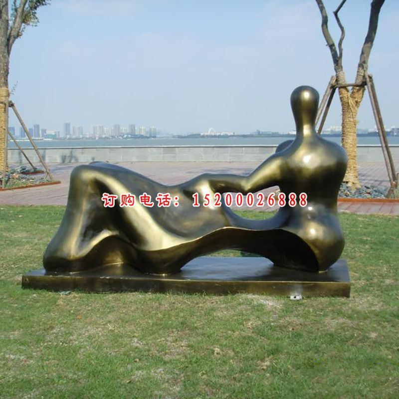 抽象人物铜雕，母爱铜雕，公园景观雕塑 (3)