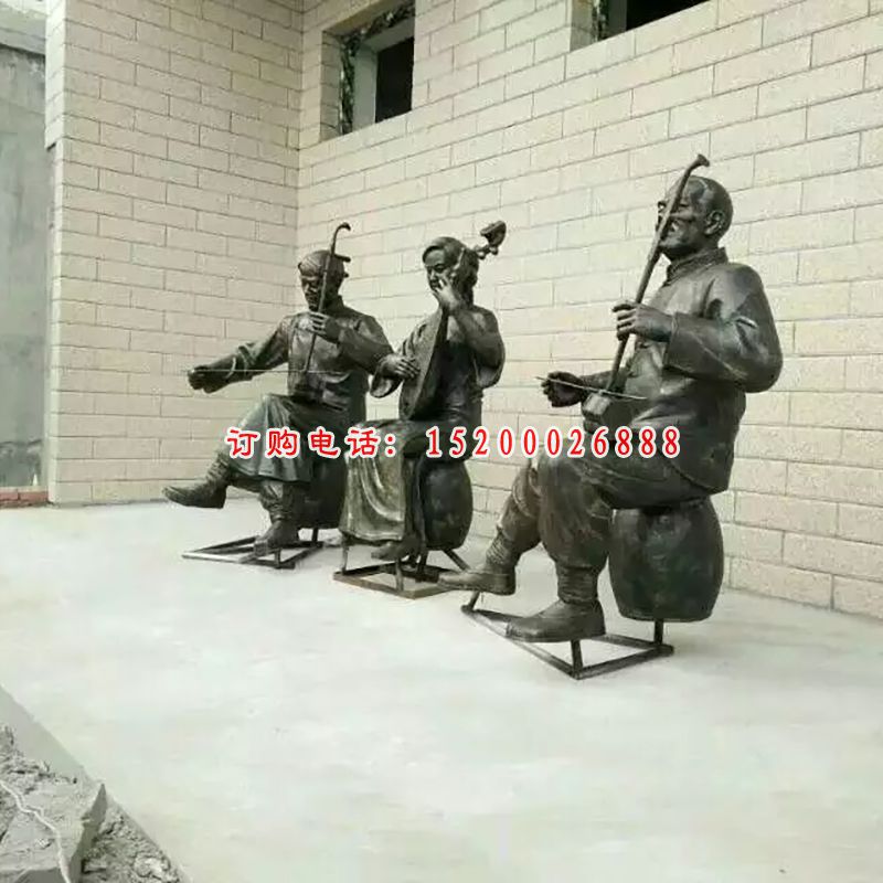 乐队演奏铜雕，公园人物铜雕 (6)