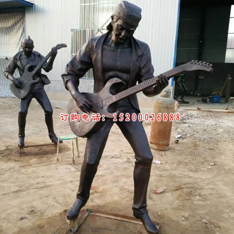 乐队演奏铜雕，广场人物雕塑 (3)