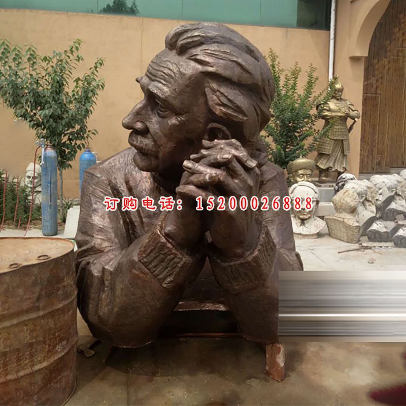 爱因斯坦雕塑，仿铜玻璃钢名人雕像 (2)