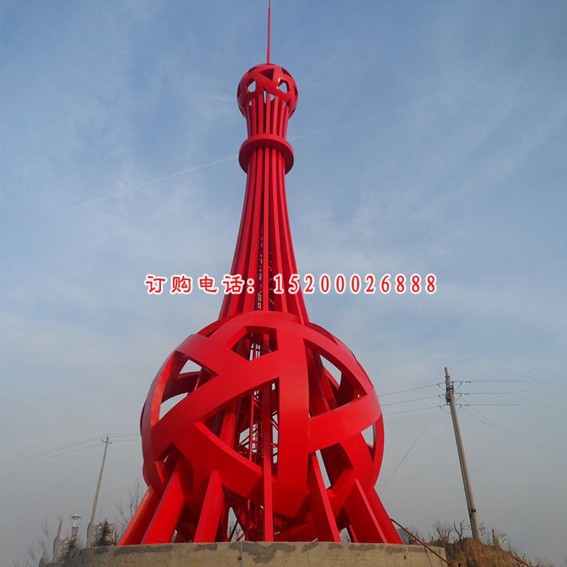不锈钢避雷针雕塑，大型广场雕塑 (2)