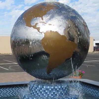 不锈钢喷泉地球雕塑