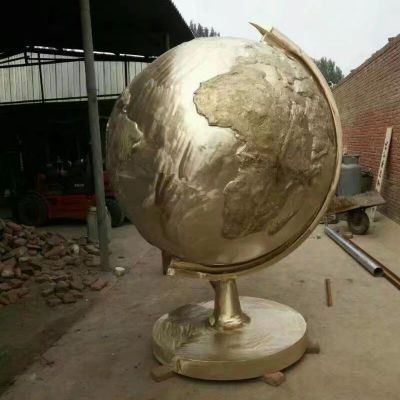 不锈钢地球仪雕塑 校园不锈钢景观雕塑