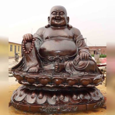 大肚弥勒佛铜雕，弥勒佛坐像雕塑