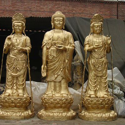 铸铜东方三圣雕塑