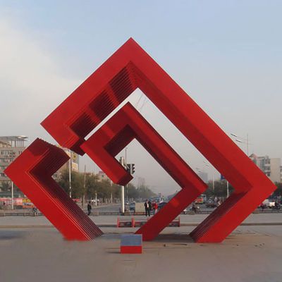 不锈钢回字雕塑