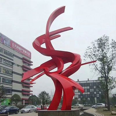 广场景观雕塑，不锈钢抽象凤凰雕塑