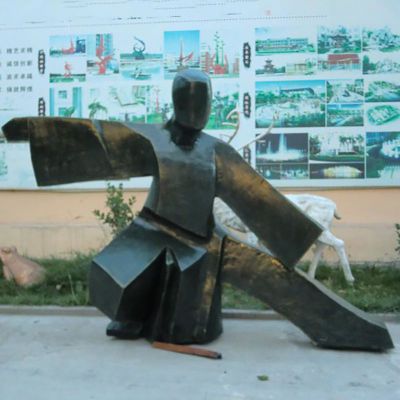 抽象人物锻炼铜雕，公园景观铜雕