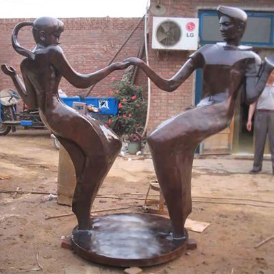 情侣跳舞铜雕，抽象人物铜雕