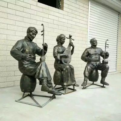 戏曲伴奏人物铜雕