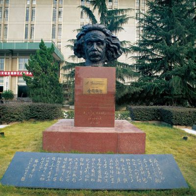 爱因斯坦头像铜雕，校园人物雕塑