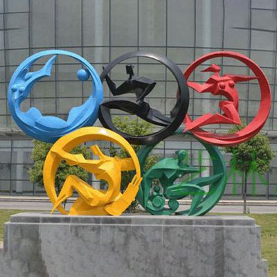 不锈钢奥运五环    小区景观雕塑 