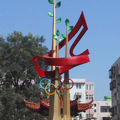 不锈钢奥运五环   广场景观雕塑 