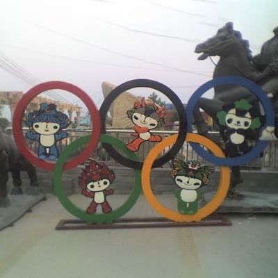 不锈钢奥运五环雕塑 