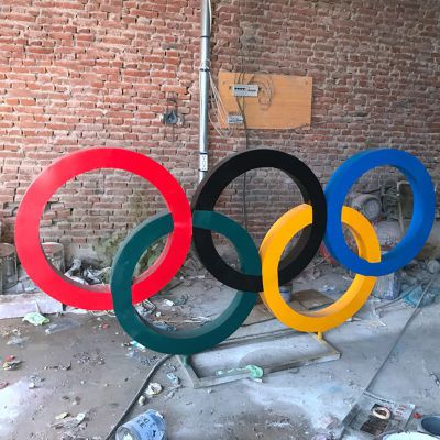 五环雕塑  不锈钢奥运标志雕塑