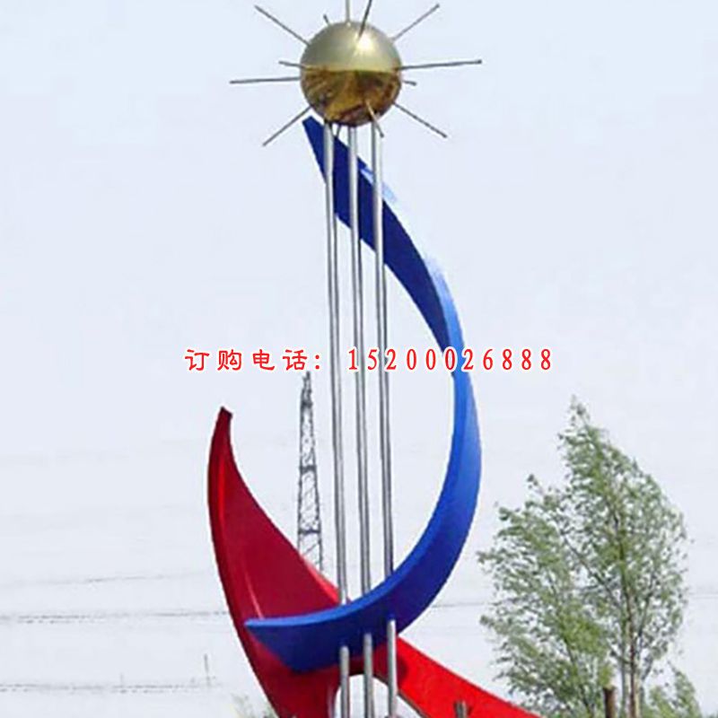 不锈钢中英飘带   广场景观雕塑 (1)