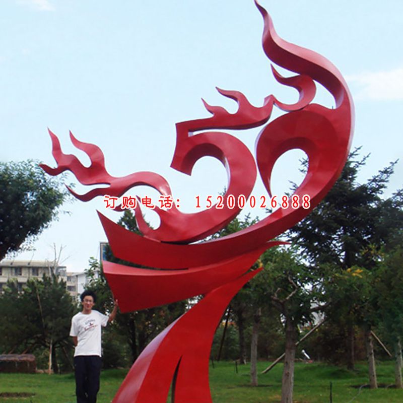 不锈钢飘带飞翔  公园景观雕塑 (1)