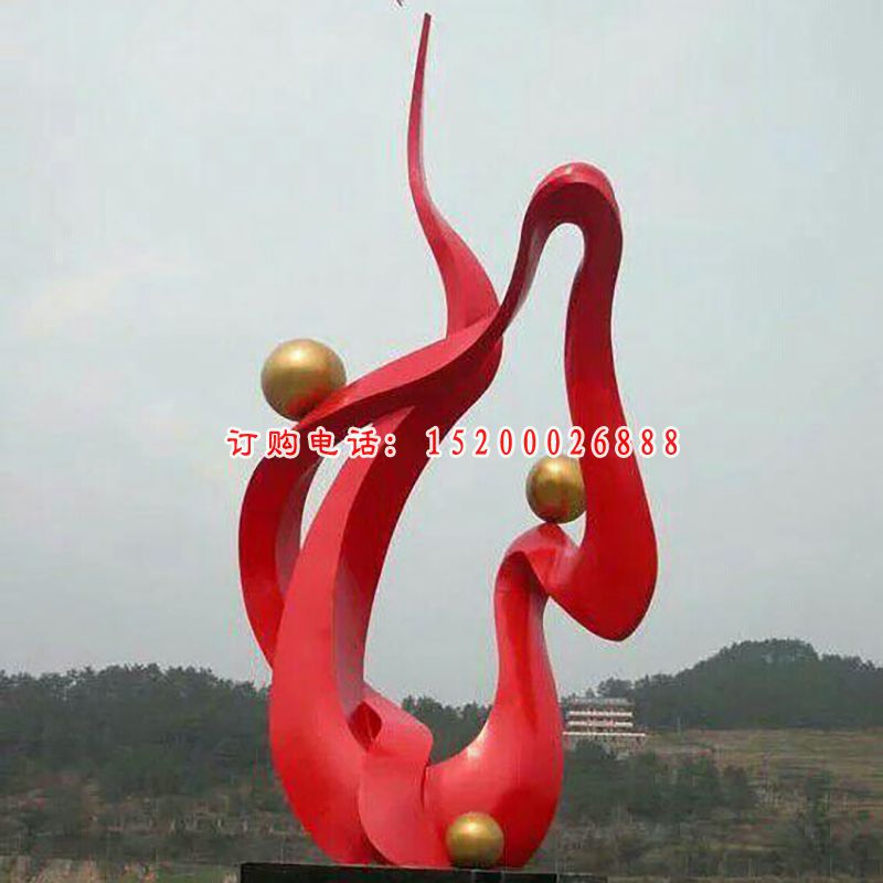 不锈钢升腾雕塑，广场不锈钢抽象雕塑 (2)