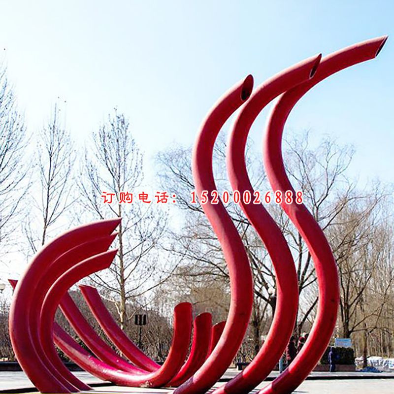 不锈钢天鹅飘带   广场景观雕塑 (1)
