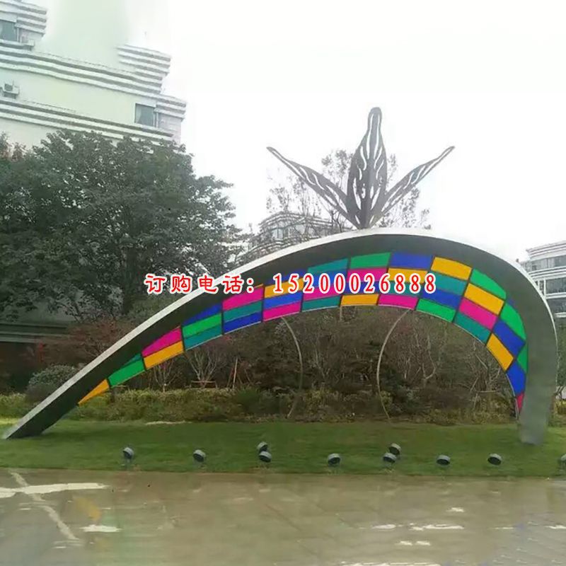 不锈钢彩色拼接  广场景观雕塑