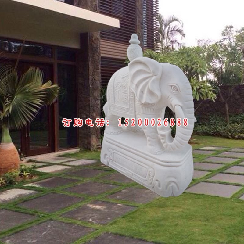 汉白玉大象  石雕小区看门动物雕塑