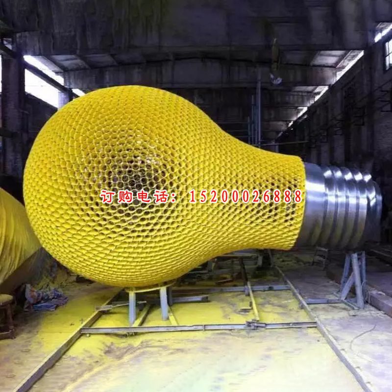 不锈钢灯泡雕塑，不锈钢景观雕塑 (2)
