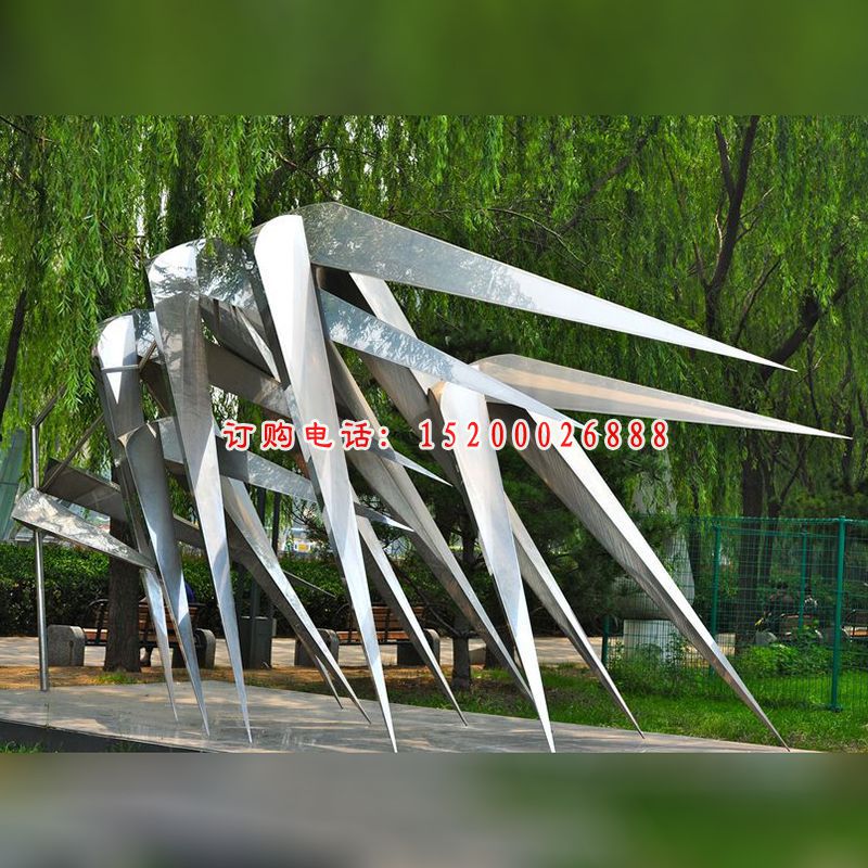 风竹雕塑，不锈钢景观雕塑 (3)