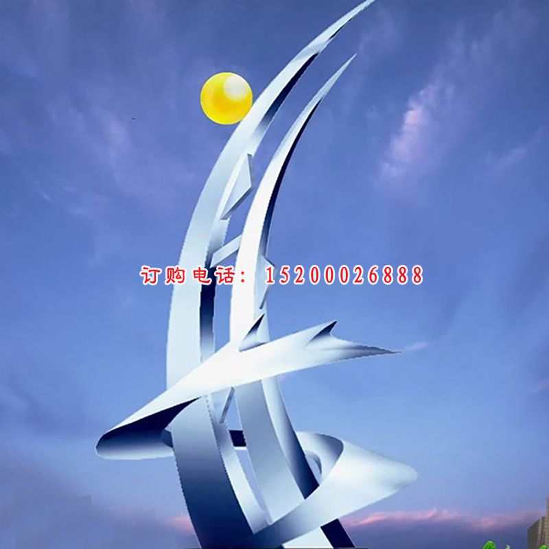 不锈钢海浪  广场景观雕塑 (1)