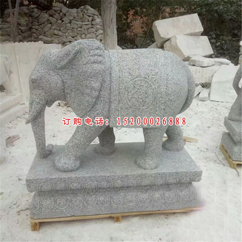 青石仿古大象雕塑 门口石雕大象 (3)