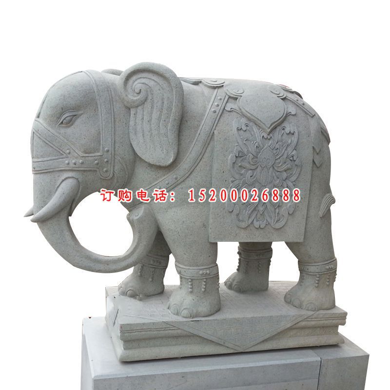 青石吉祥大象   石雕企业招财动物