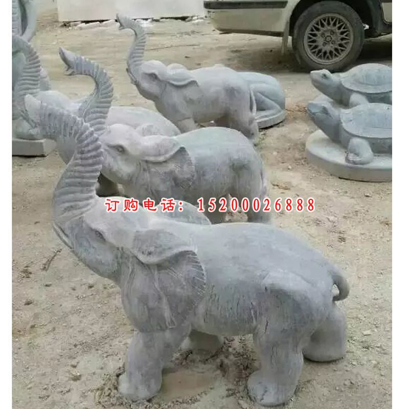 小象石雕，大理石小象雕塑