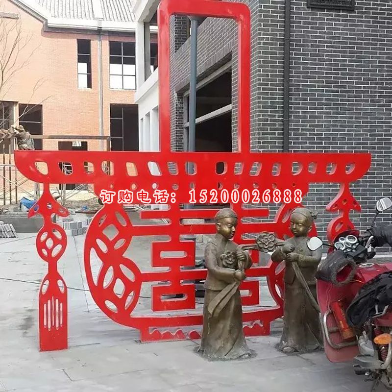 不锈钢剪纸雕塑，广场不锈钢雕塑 (9)