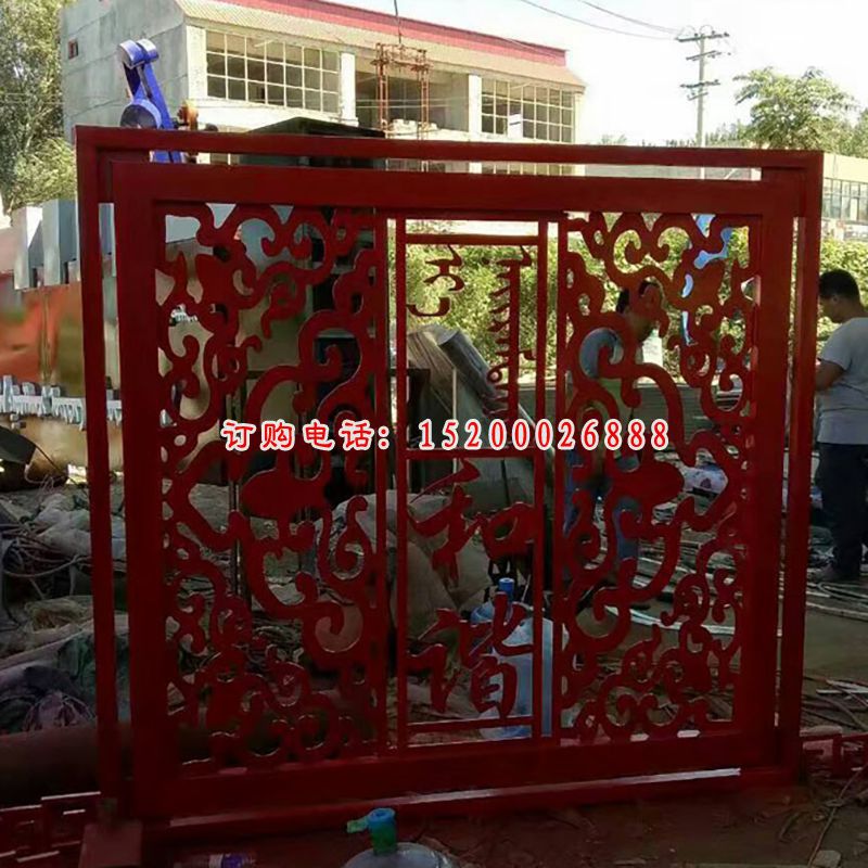 不锈钢剪纸门窗  公园景观雕塑