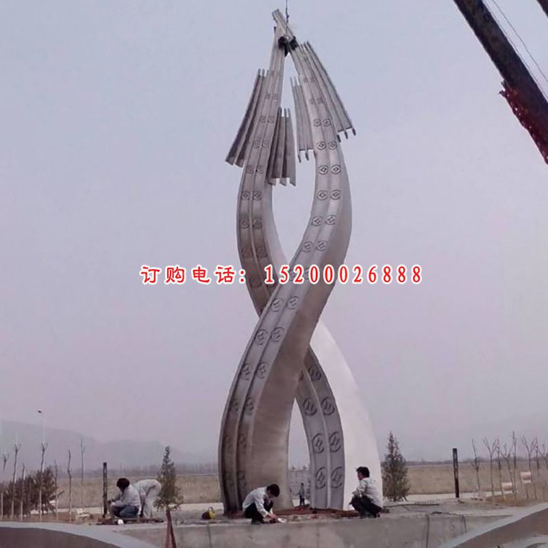 不锈钢抽象雕塑，广场抽象不锈钢雕塑 (2)