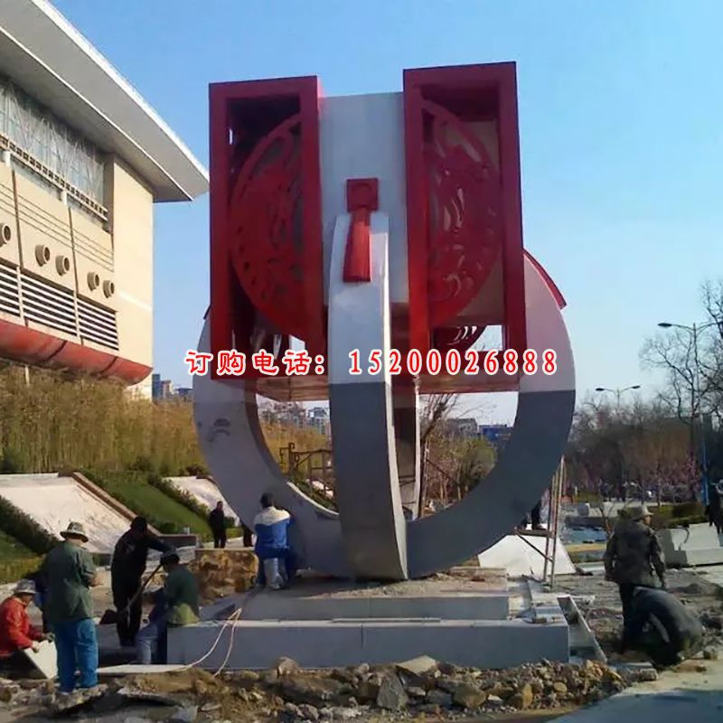 不锈钢圆环雕塑，广场不锈钢雕塑