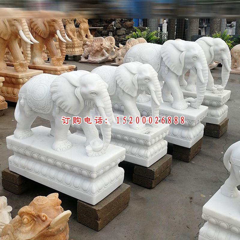 石雕大象 大理石动物石雕 (1)