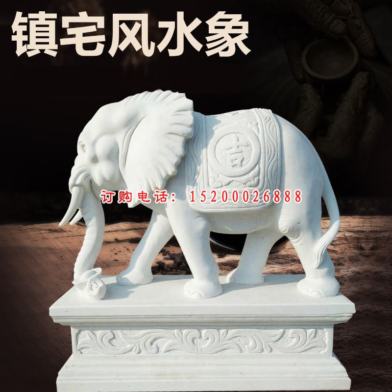 镇宅风水象，吉祥大象石雕