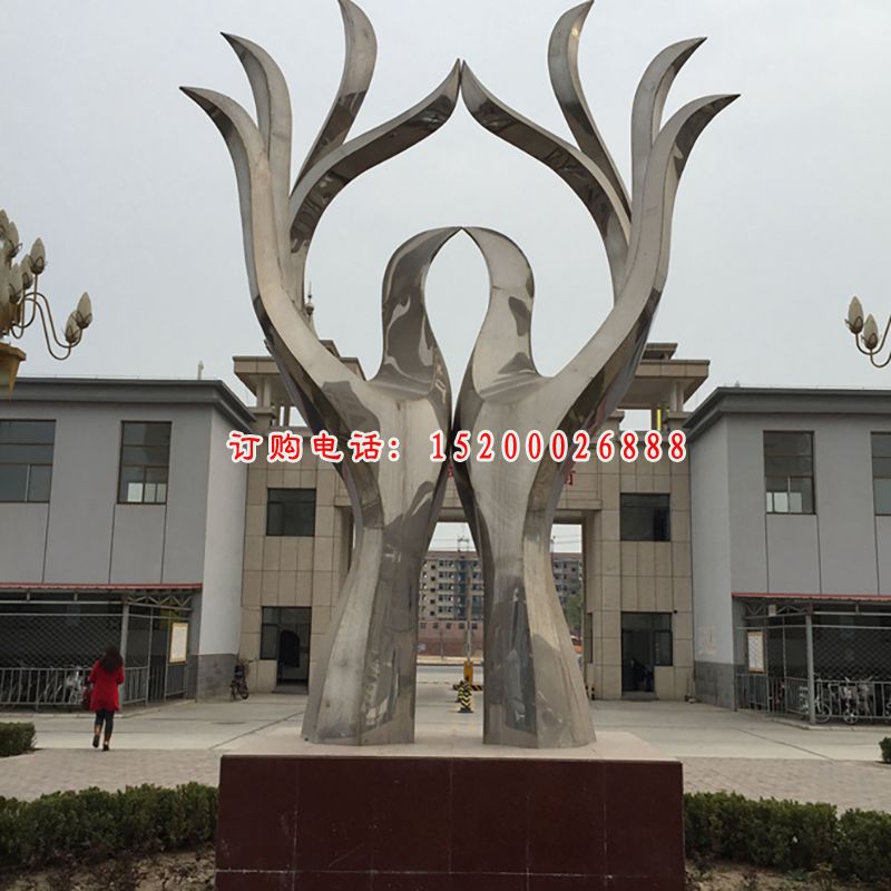 不锈钢桃心雕塑   校园景观雕塑