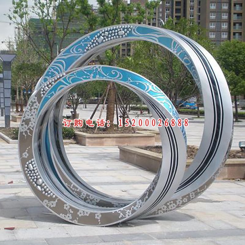 不锈钢圆环雕塑，环形不锈钢雕塑