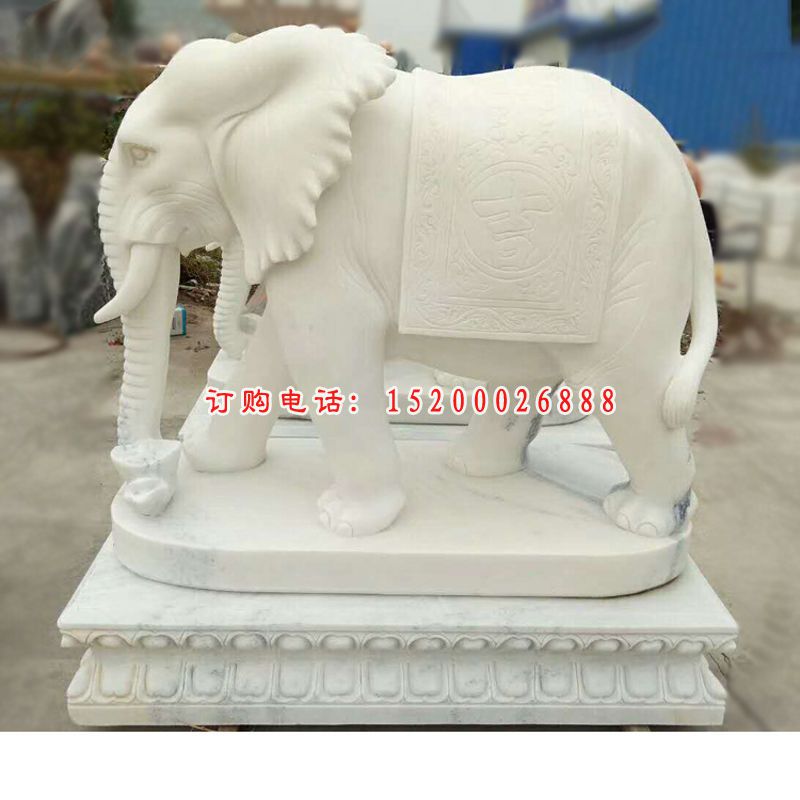 石雕大象大理石企业门口大象雕塑 (12)